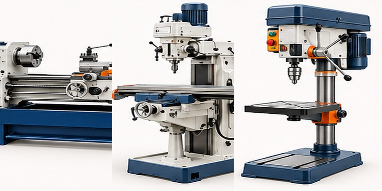Industrial machines in a bright studio